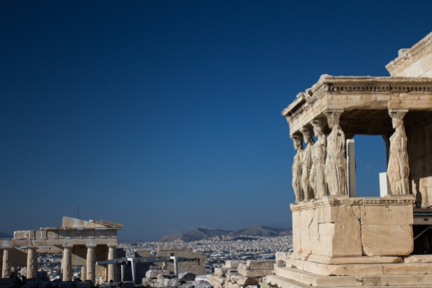The Caryatids on the Erechtheion. You can only imagine that I made multiple jokes about this.